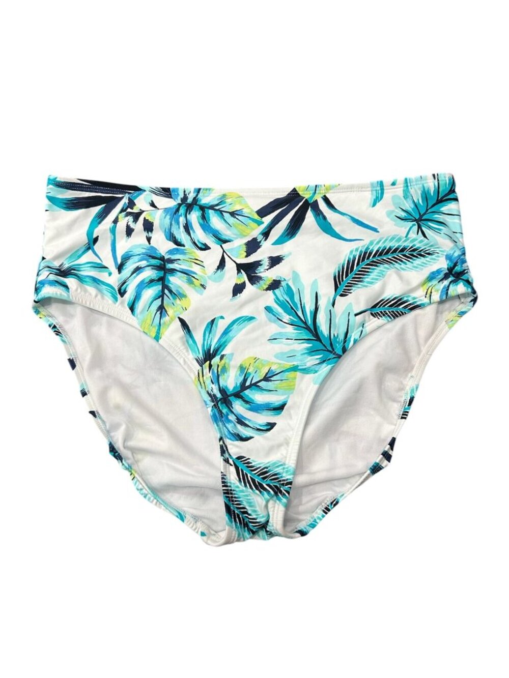 Sonnet Shores 16 Tropical Leaf Print Full Coverage Bikini Bottom Boho Retro NWT